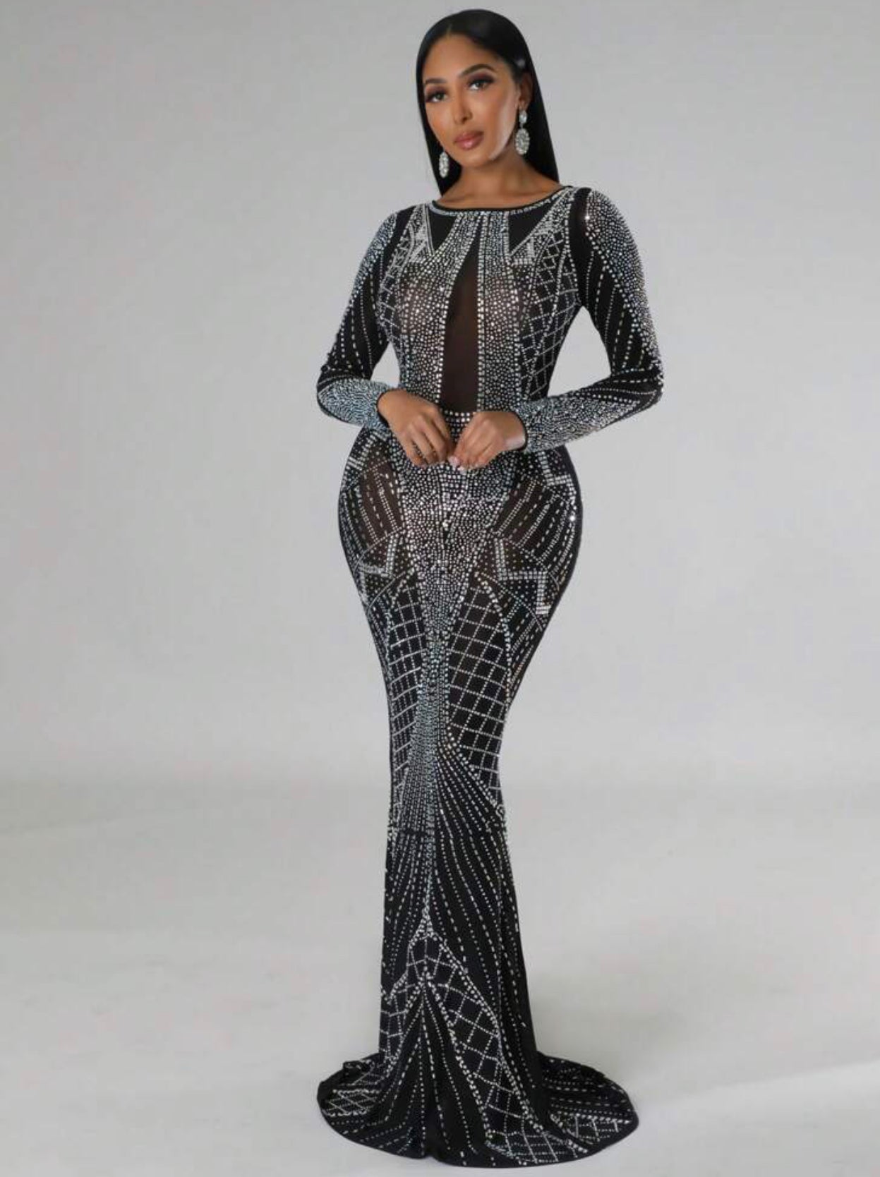 Robe À Strass Sirène En Tulle