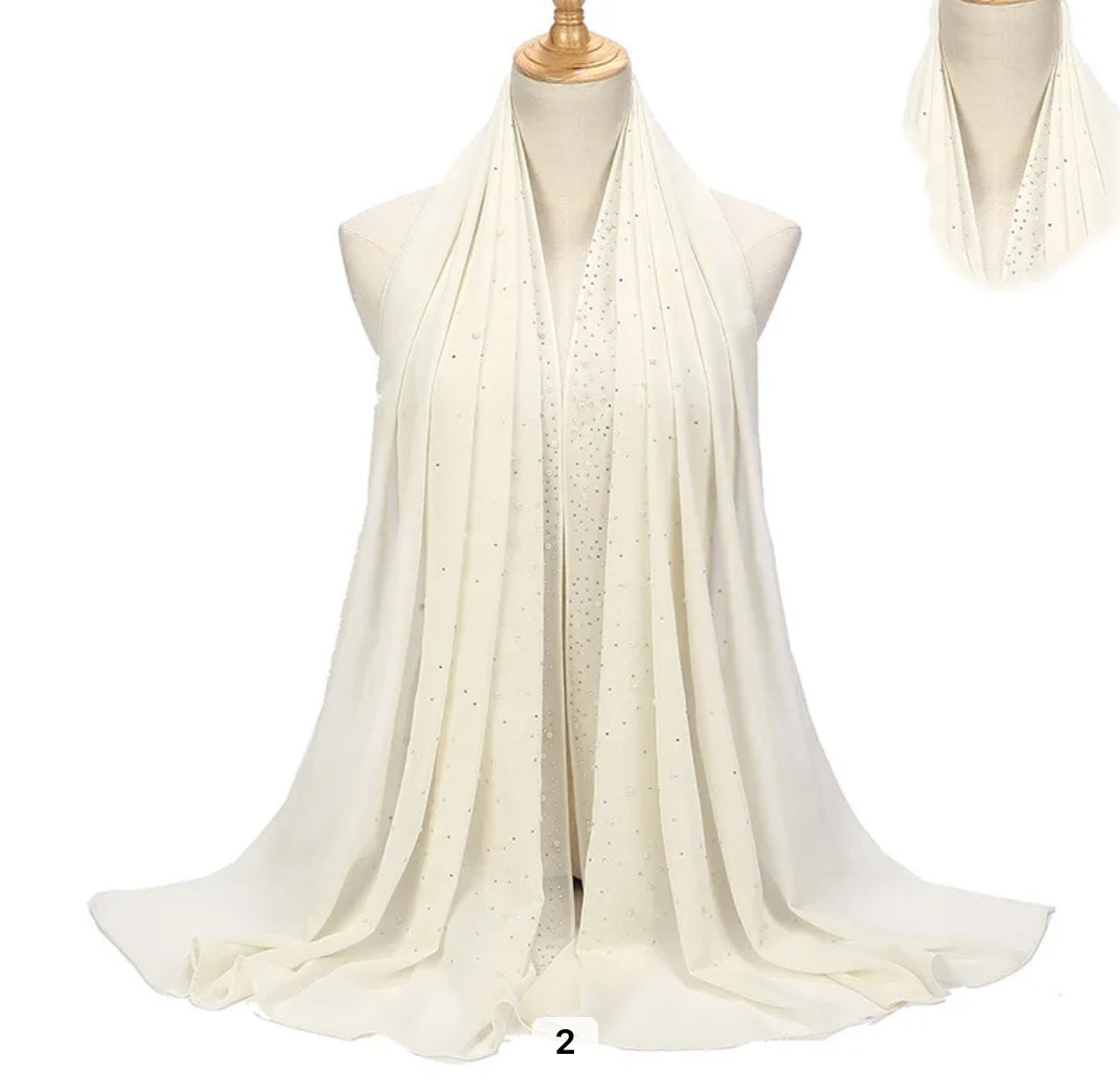 Hijab Mousseline de Soie avec perles