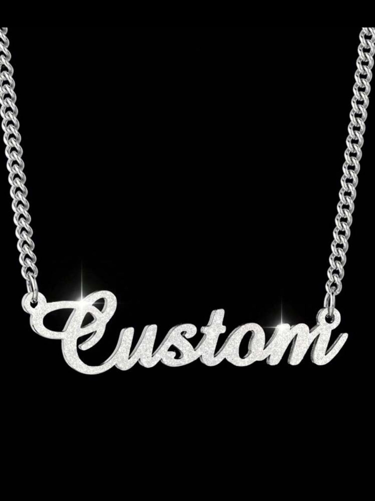 Collier personnalisé en acier inoxydable plaqué or 18 carats