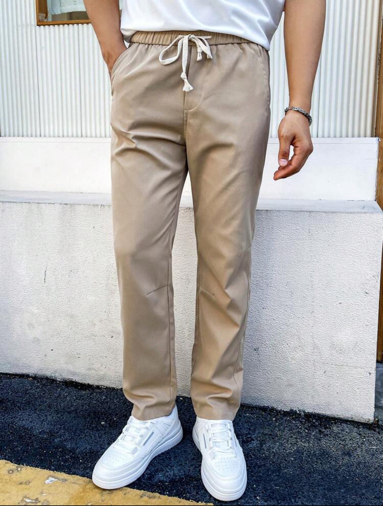 Pantalon À Cordon À Poche Homme