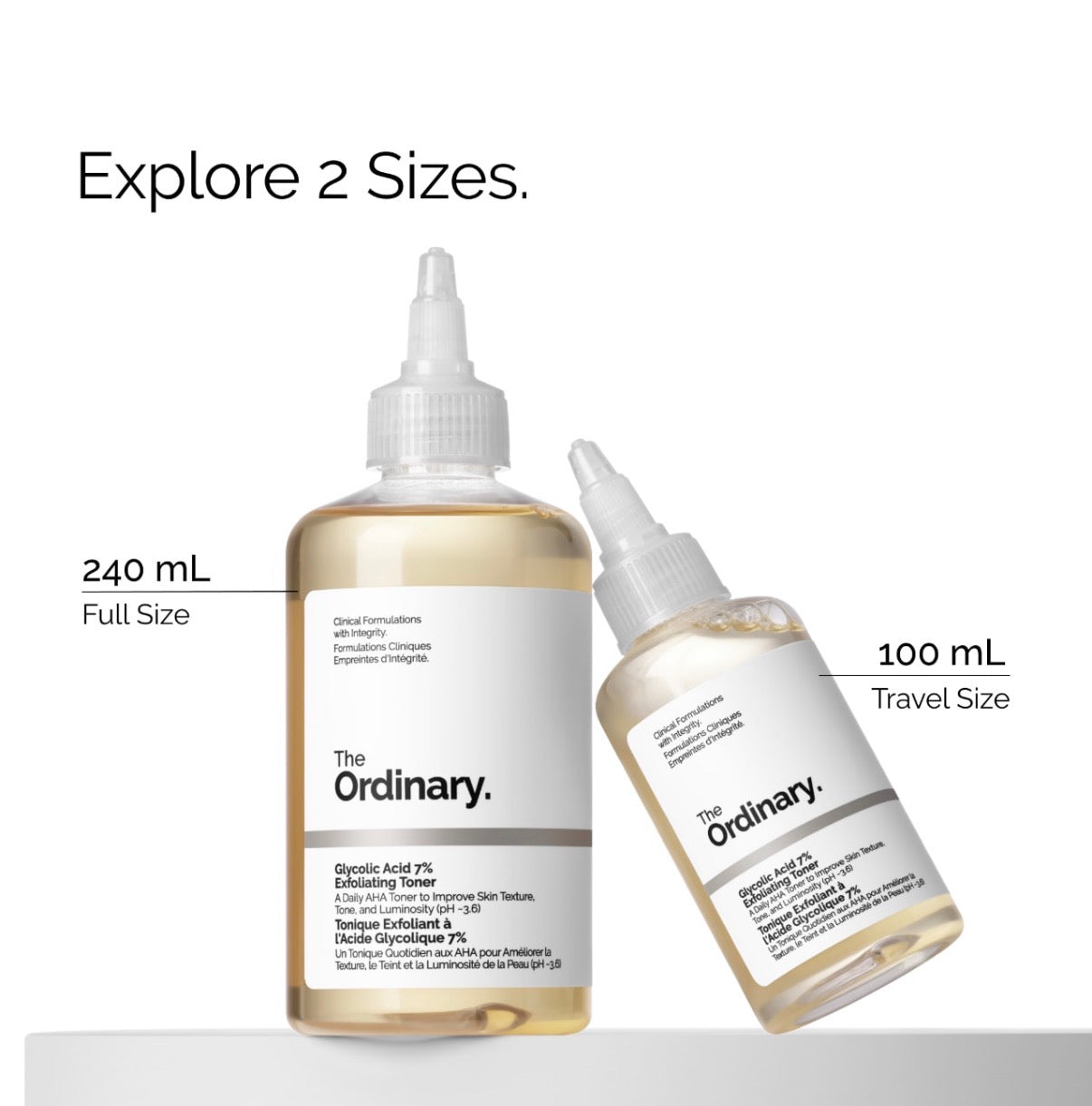 Lotion tonique quotidienne exfoliante et illuminante à 7 % d’acide glycolique The Ordinary