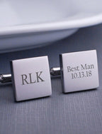 Boutons De Manchette Carrés Classiques Personnalisés En Acier Inoxydable Gravés Sur Mesure