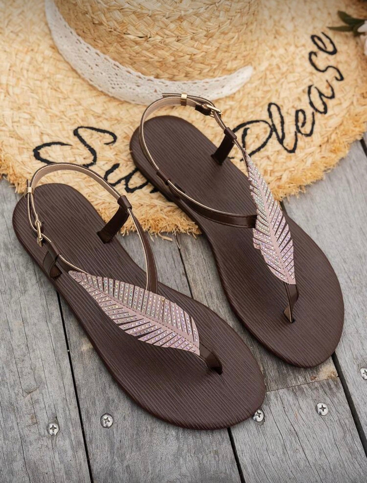 Sandales Bohèmes "Plume Étincelante