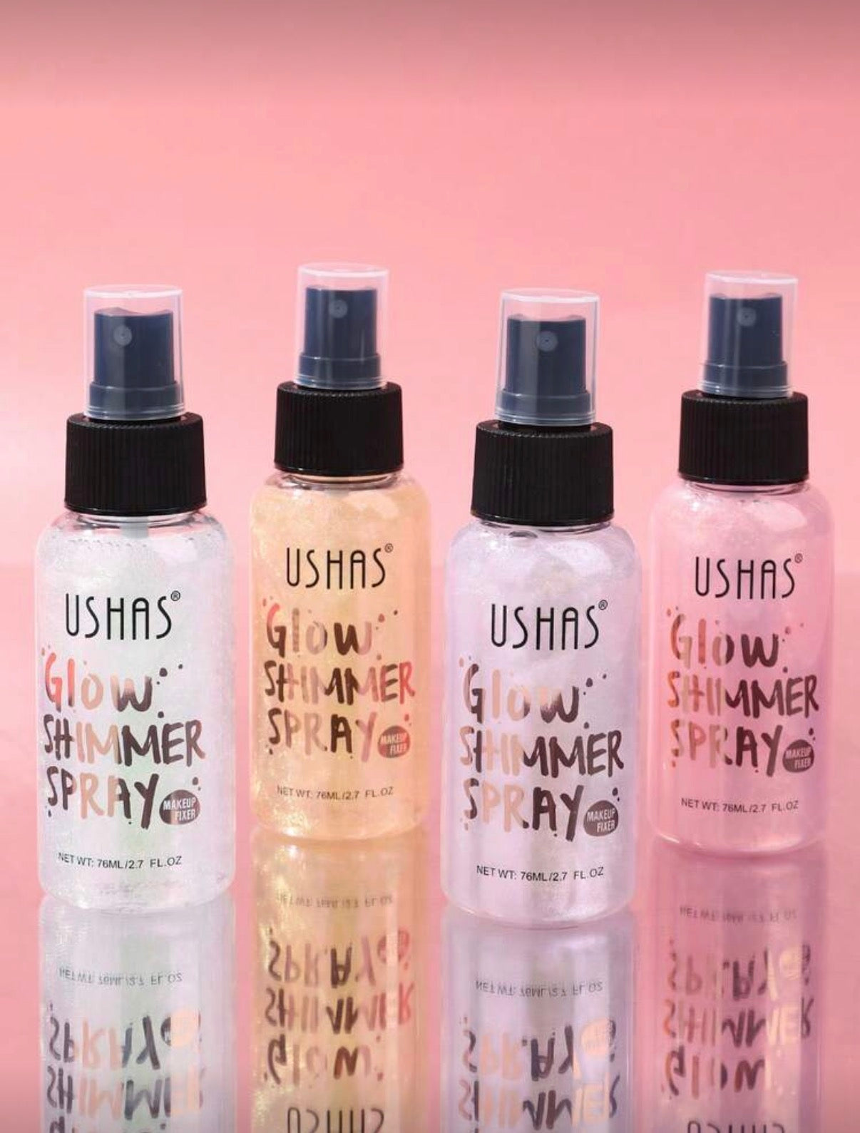 Ushas Glow Shimmer Spray – Brume Illuminatrice Visage, Corps & Cheveux (76ml)