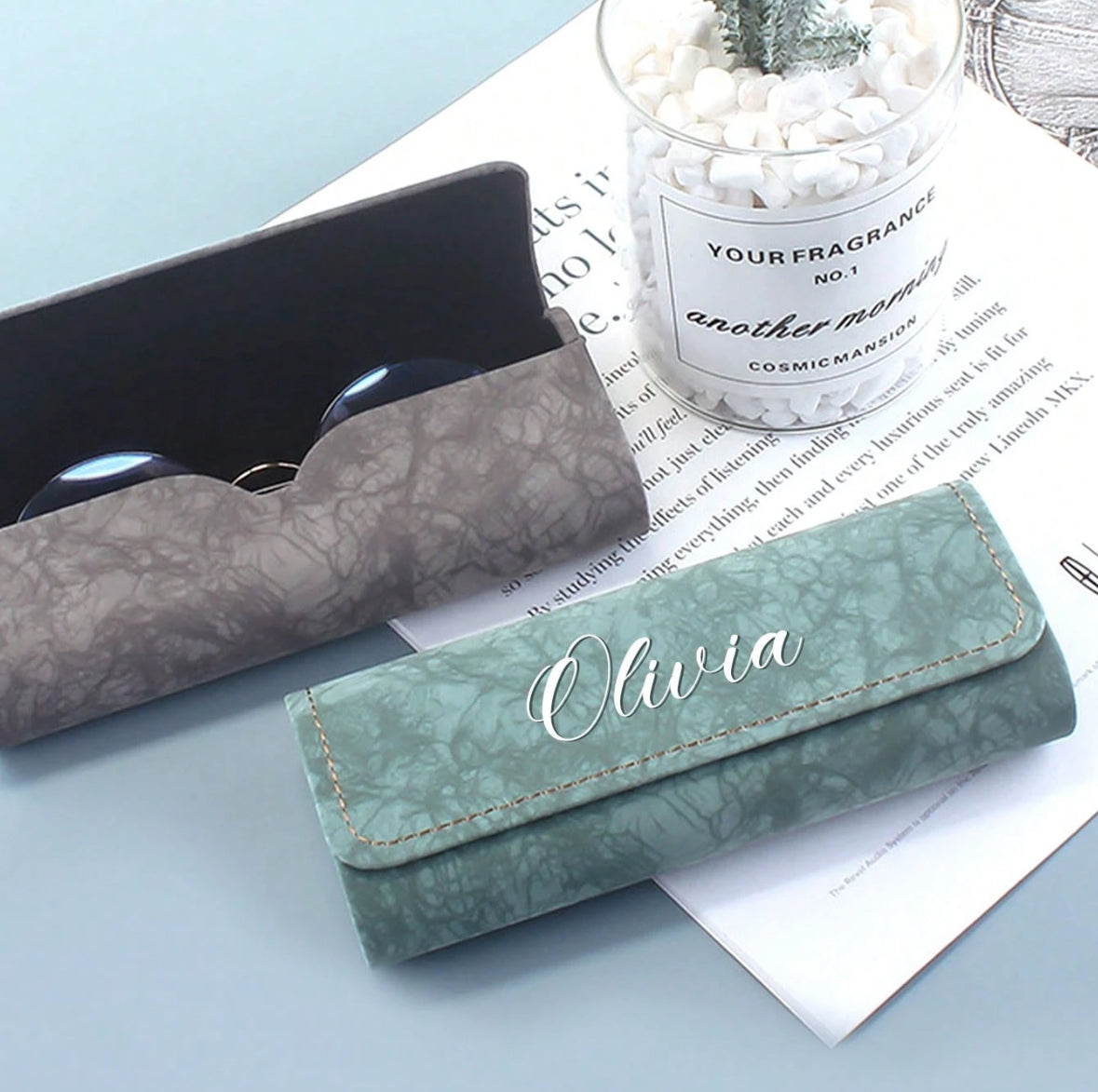 Étui à Lunettes Personnalisé en Cuir PU