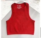 Crop Tops Côtelés en Tricot