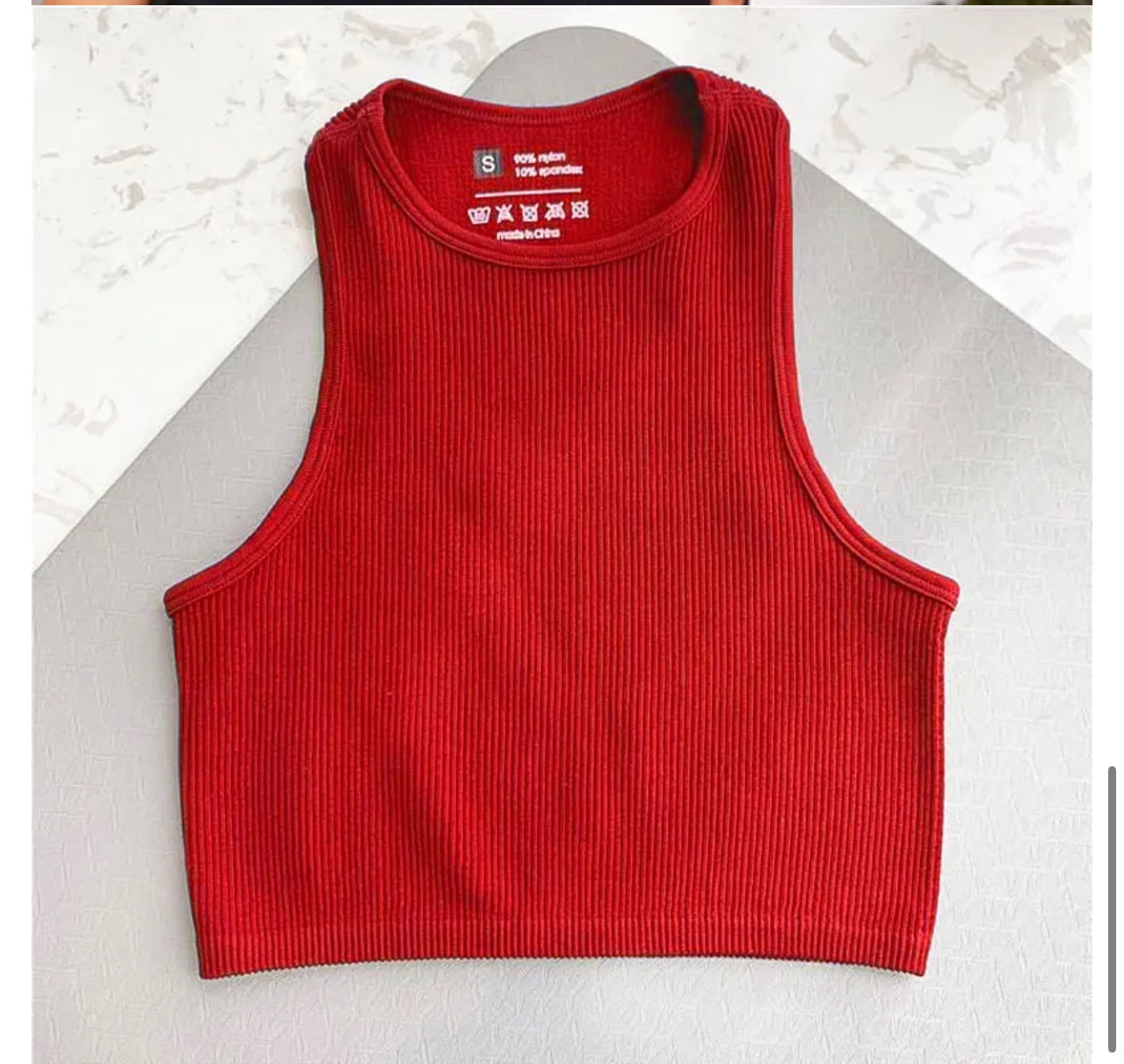 Crop Tops Côtelés en Tricot