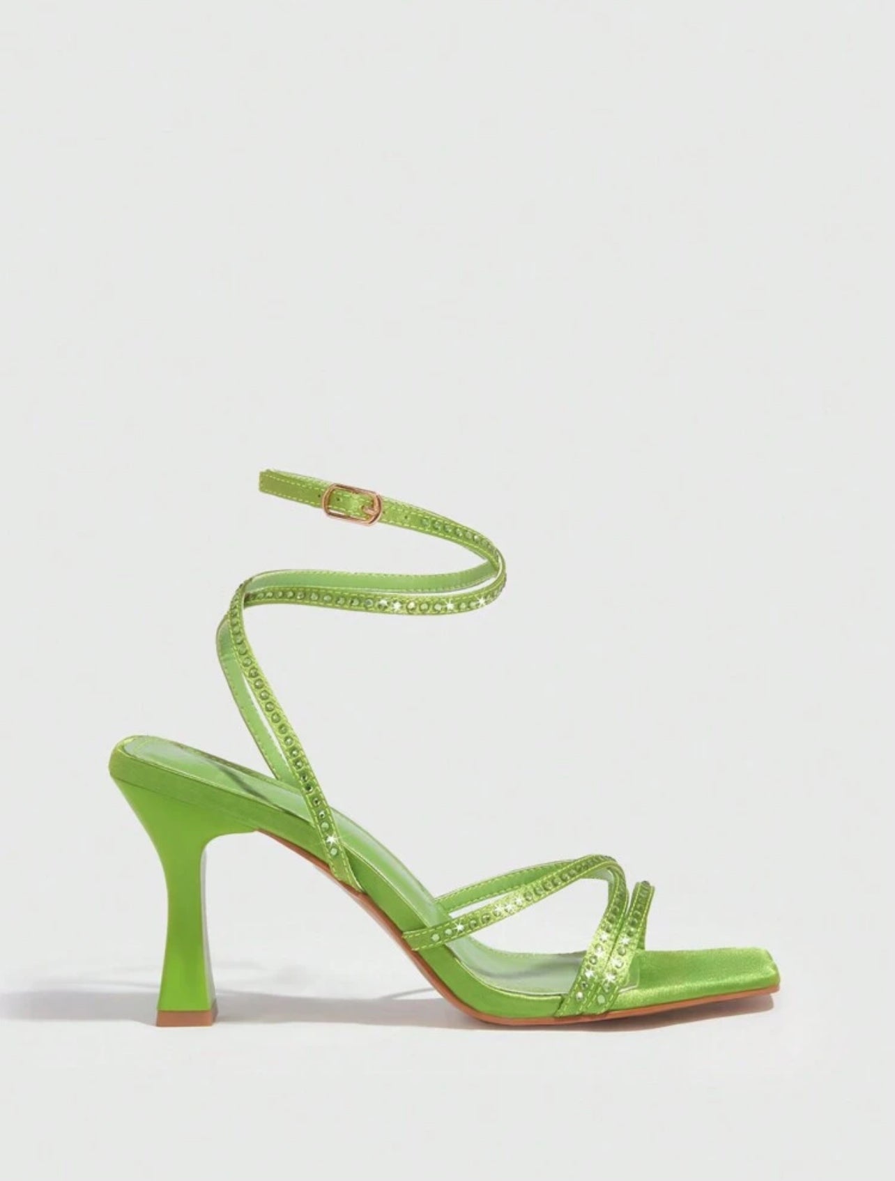 Green Heeled Sandals with Straps - Originality and Style