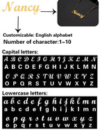 Collier en acier inoxydable avec nom personnalisé, police de l'alphabet anglais