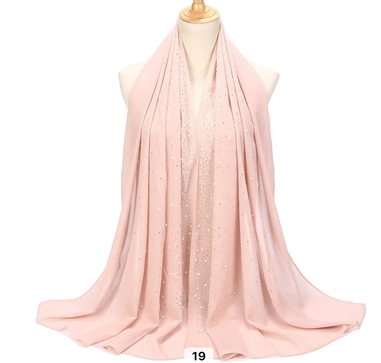 Hijab Mousseline de Soie avec perles