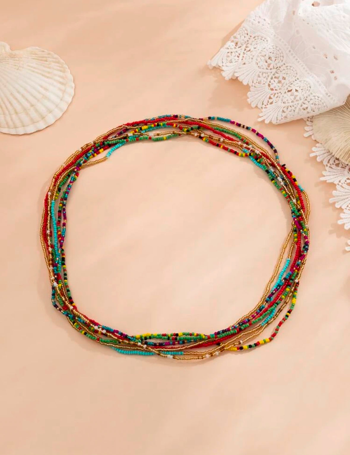 Set of 7 Multicolored Waist Beads - Style and Tradition