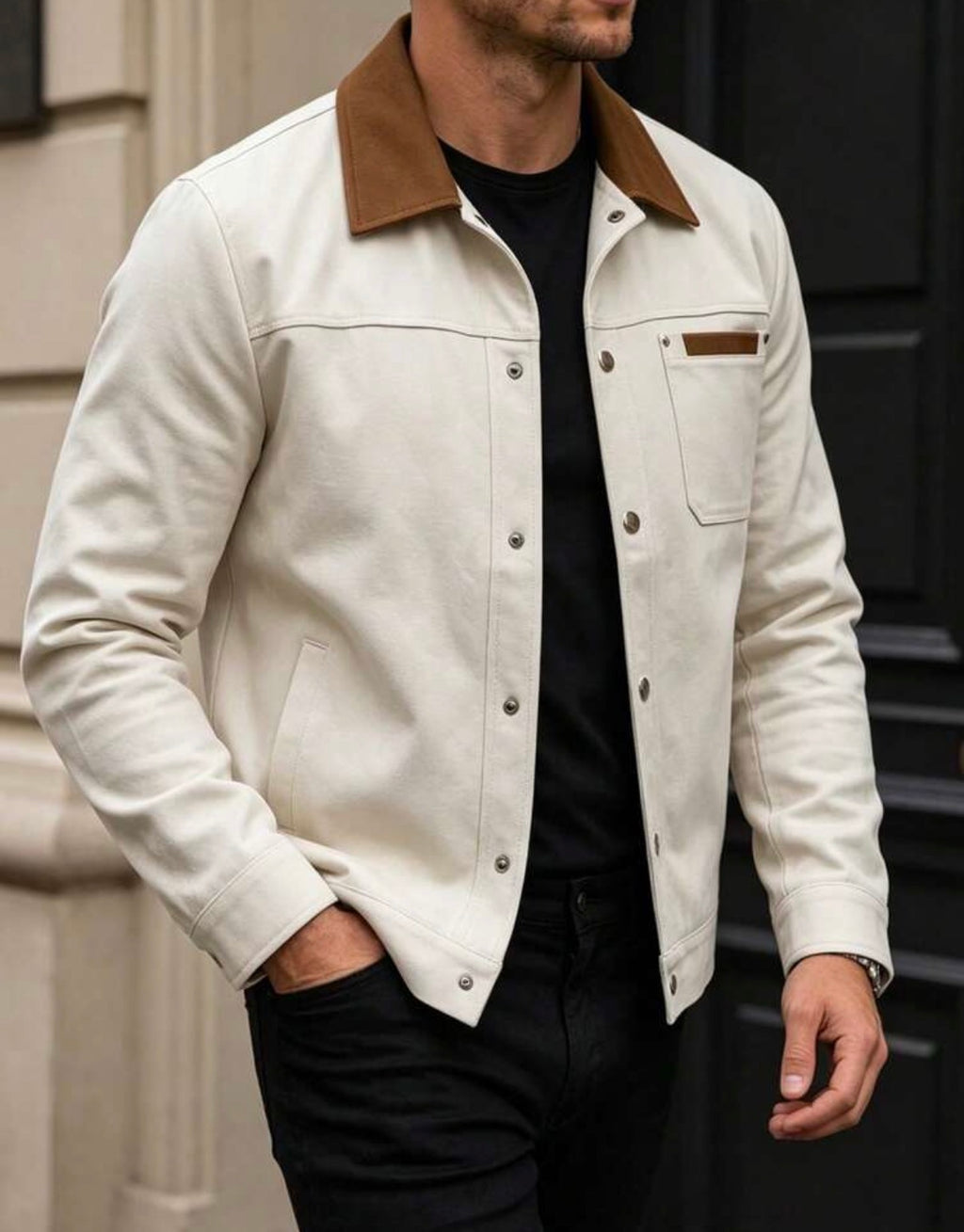 Veste Homme Élégante Bicolore – Style Casual Chic