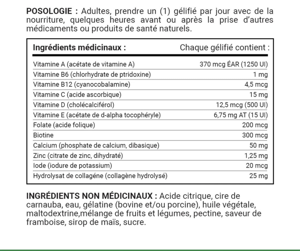Multivitamines pour Femmes Nature's Bounty – Saveur Baies Mélangées (140 Gélifiés)
