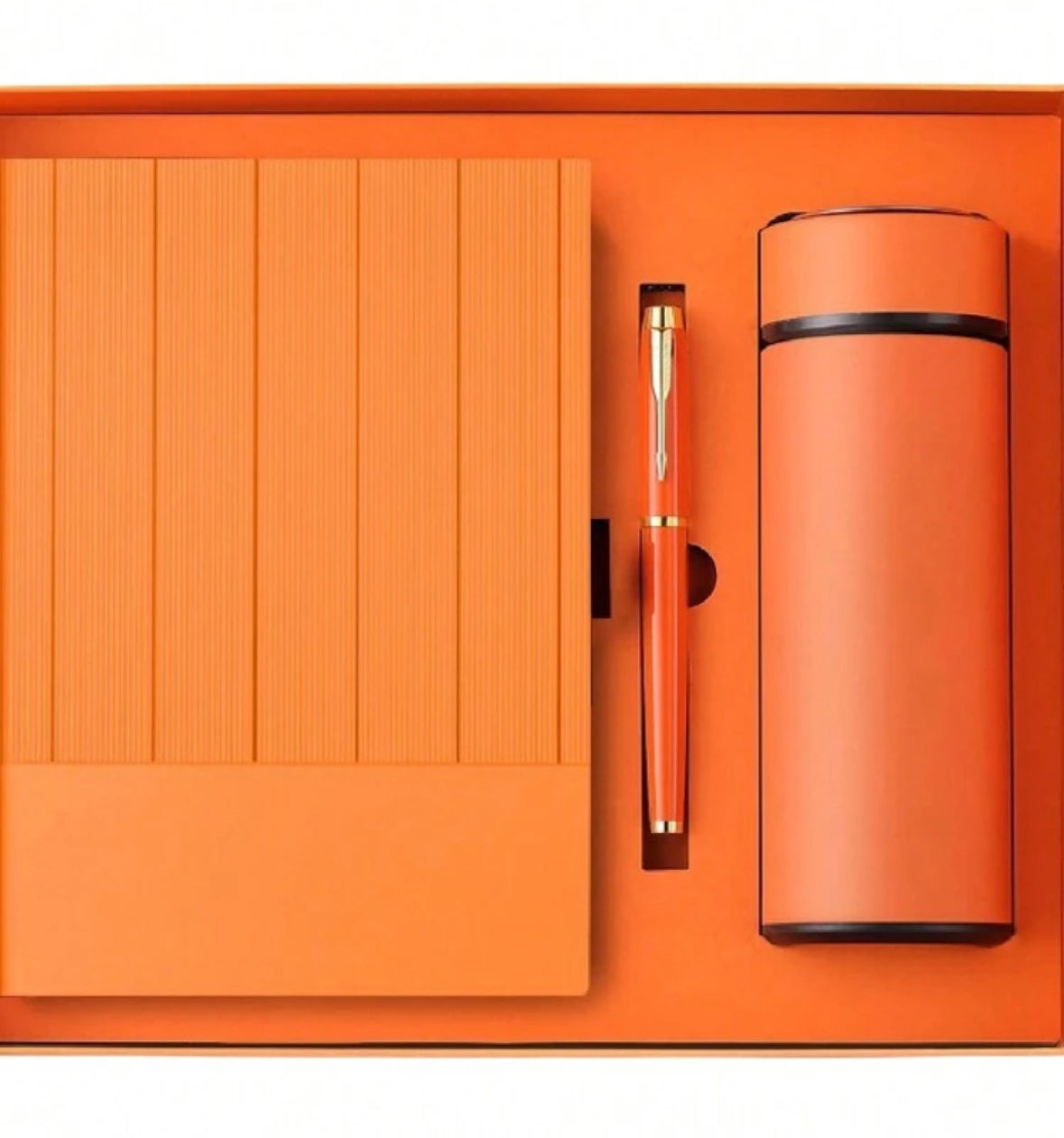 Coffret Cadeau Exécutif Personnalisable – Carnet, Stylo et Thermos Luxe ( Sur commande)