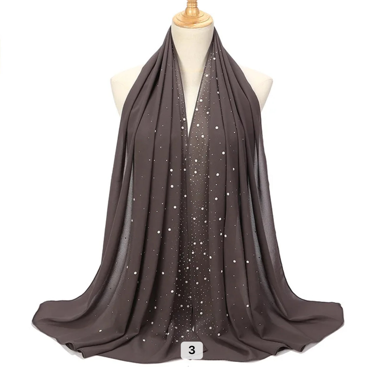 Hijab Mousseline de Soie avec perles