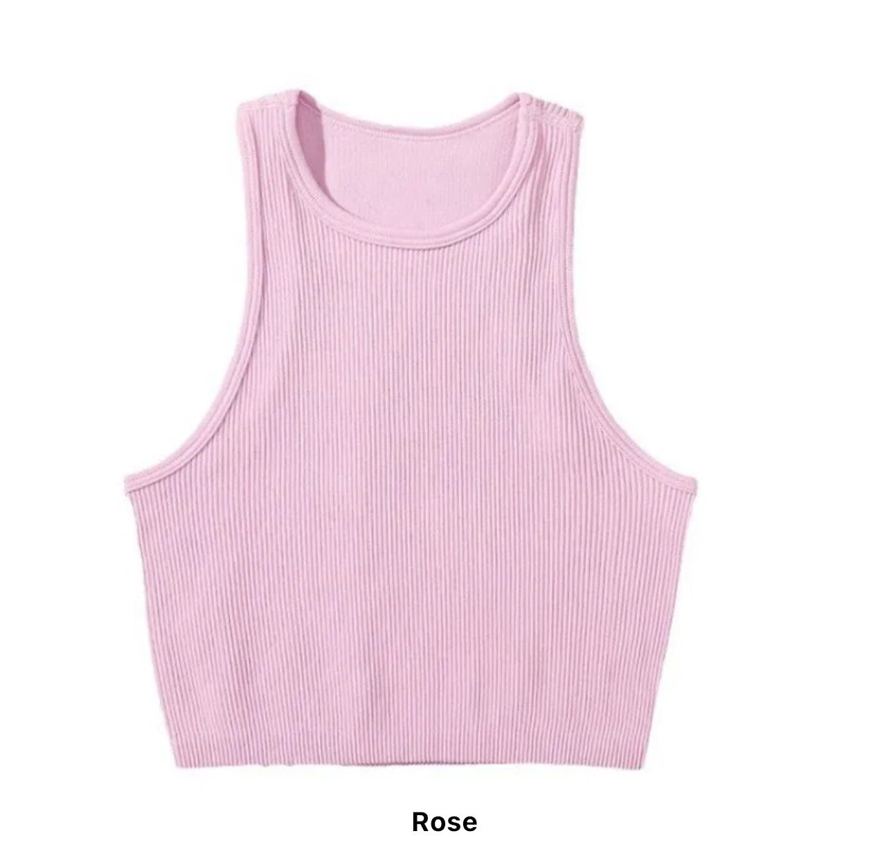 Crop Tops Côtelés en Tricot