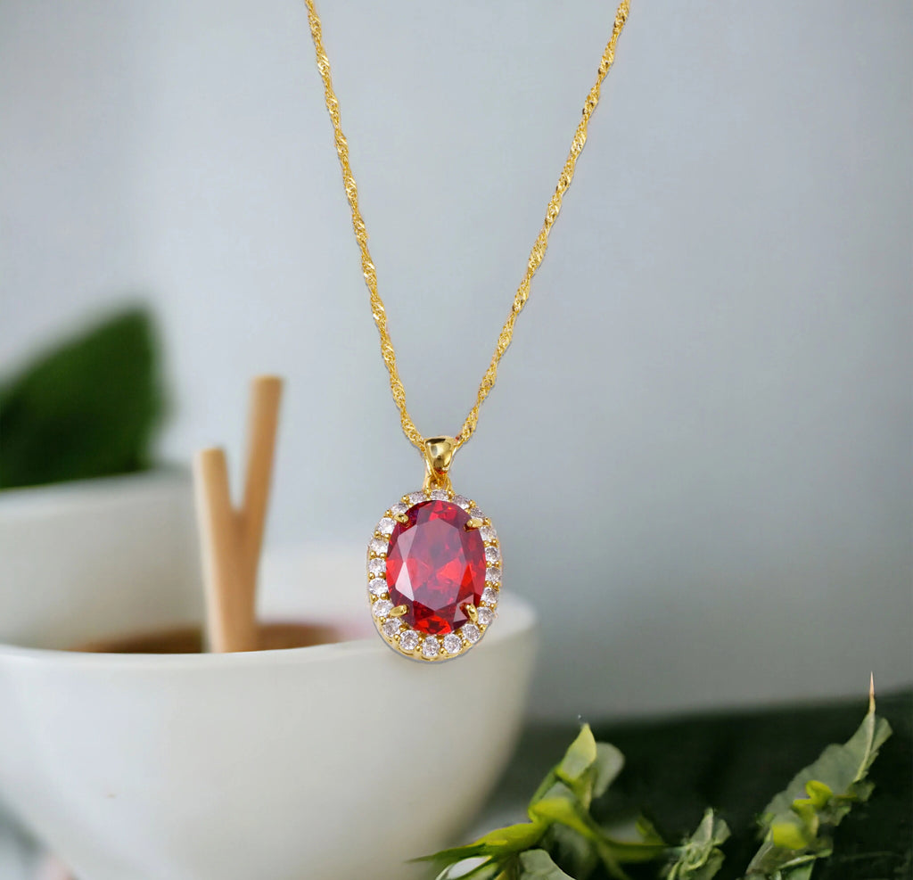 Collier Coloré en Laiton avec Cristaux