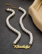 Collier de perles en acier inoxydable avec lettre de nom personnalisée