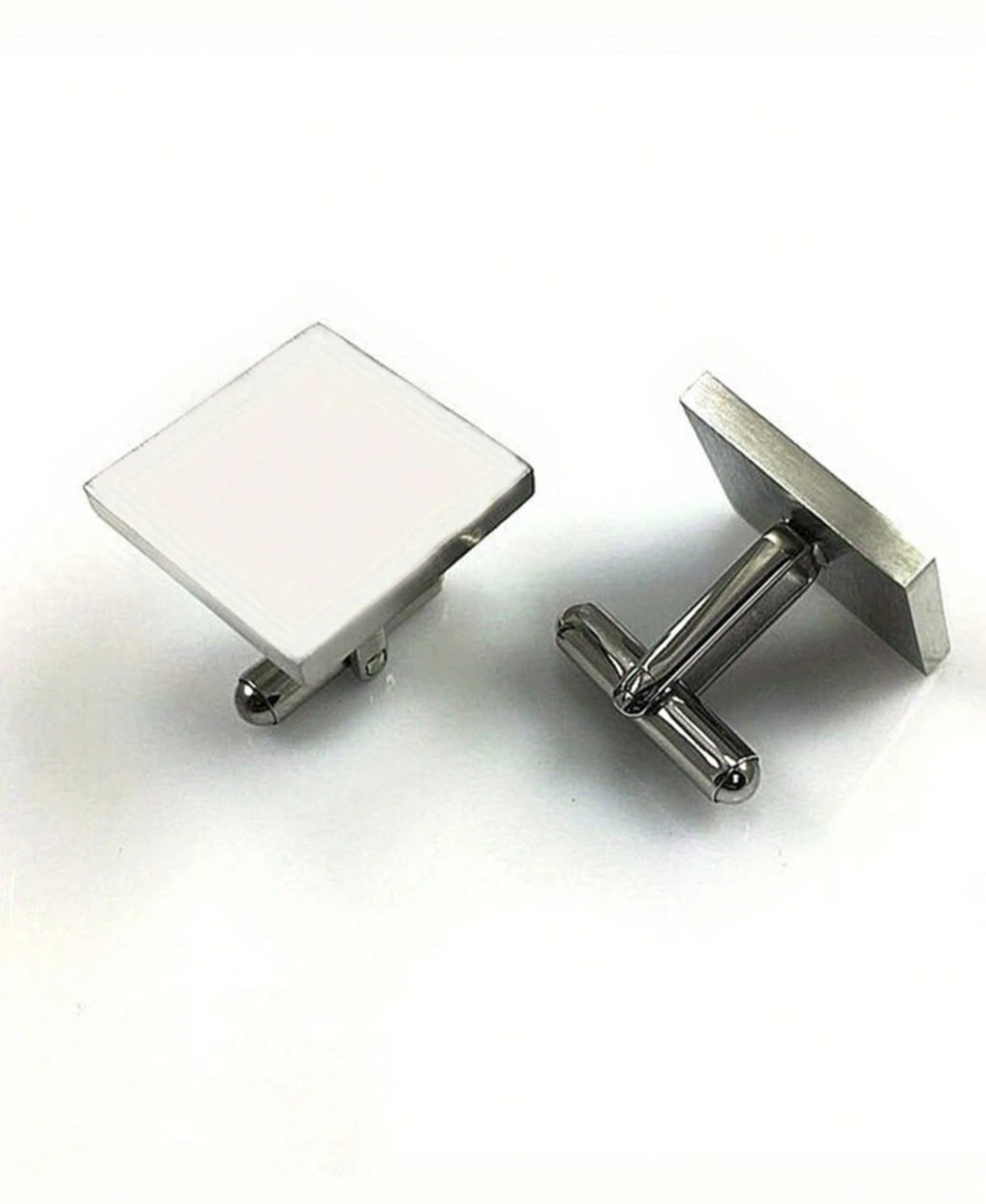 Boutons de Manchette Carrés Personnalisés en Acier Inoxydable