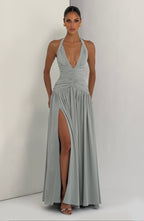 ROBE LONGUE AMARIS - SAUGE