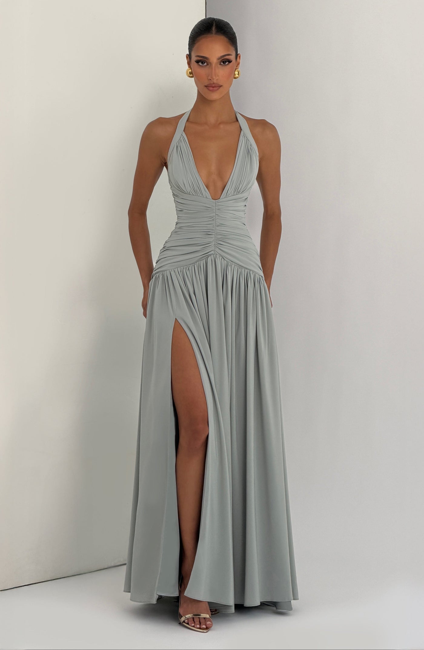 ROBE LONGUE AMARIS - SAUGE