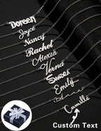 Collier en acier inoxydable avec nom personnalisé, police de l'alphabet anglais