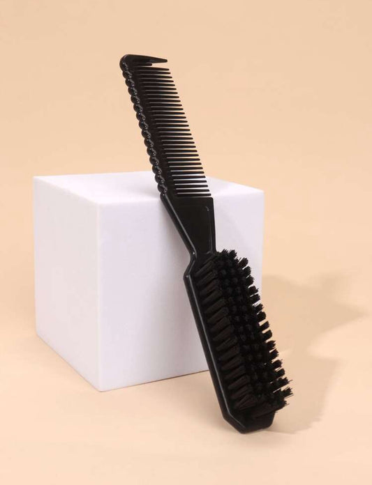 Brosse & Peigne 2-en-1 – Parfait pour des Baby Hairs Impeccables