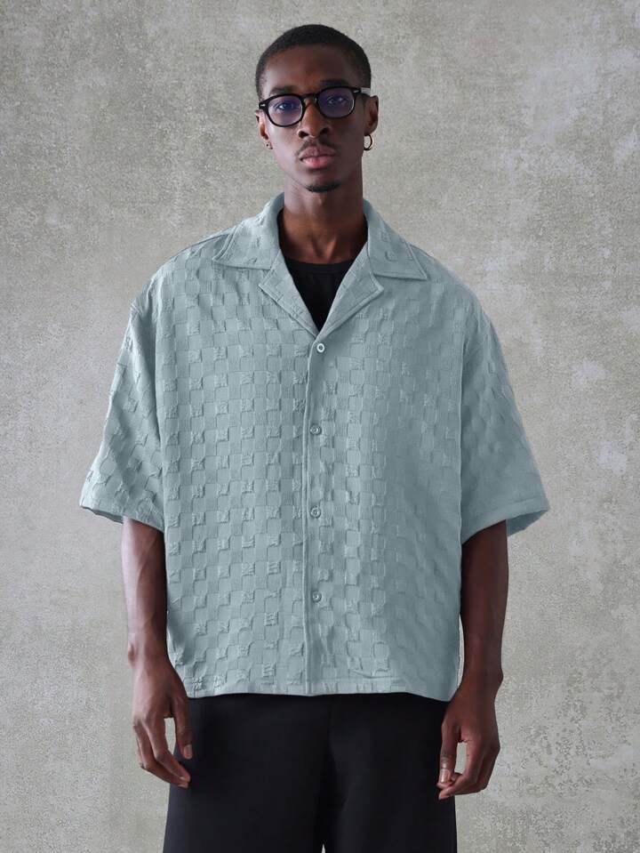 Men's Oversized Textured Shirt – Smart-Casual Style
