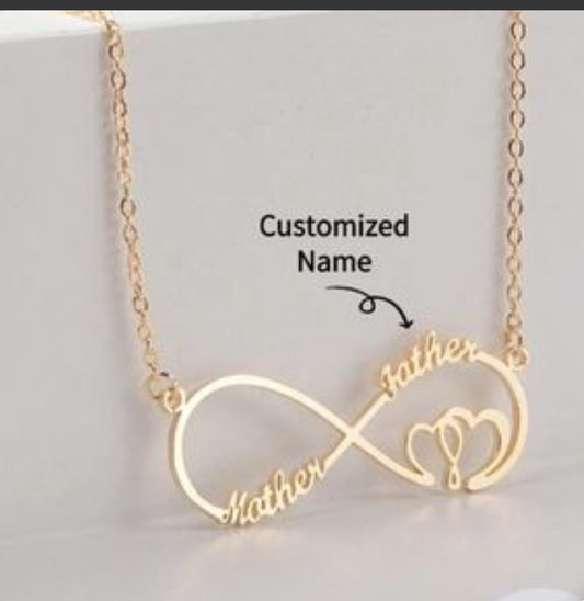 Collier Personnalisé Personnalisé Infinity & Heart Double Name