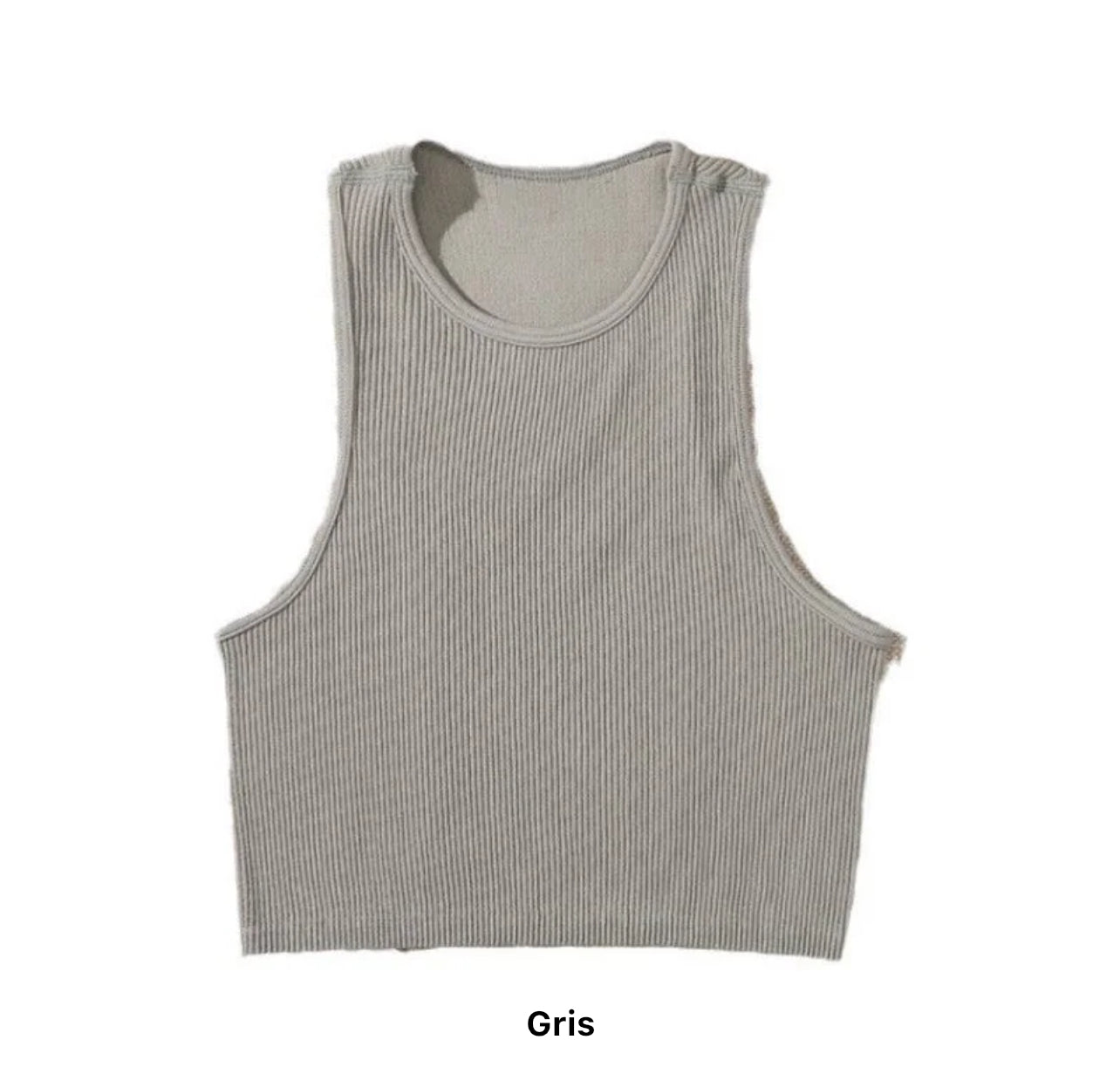 Crop Tops Côtelés en Tricot