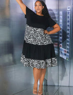 Robe à imprimé graphique à volants