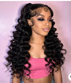 Perruque cheveux humains 200% 13*4 lace transparente frontale loose wave longueur 22 pouces