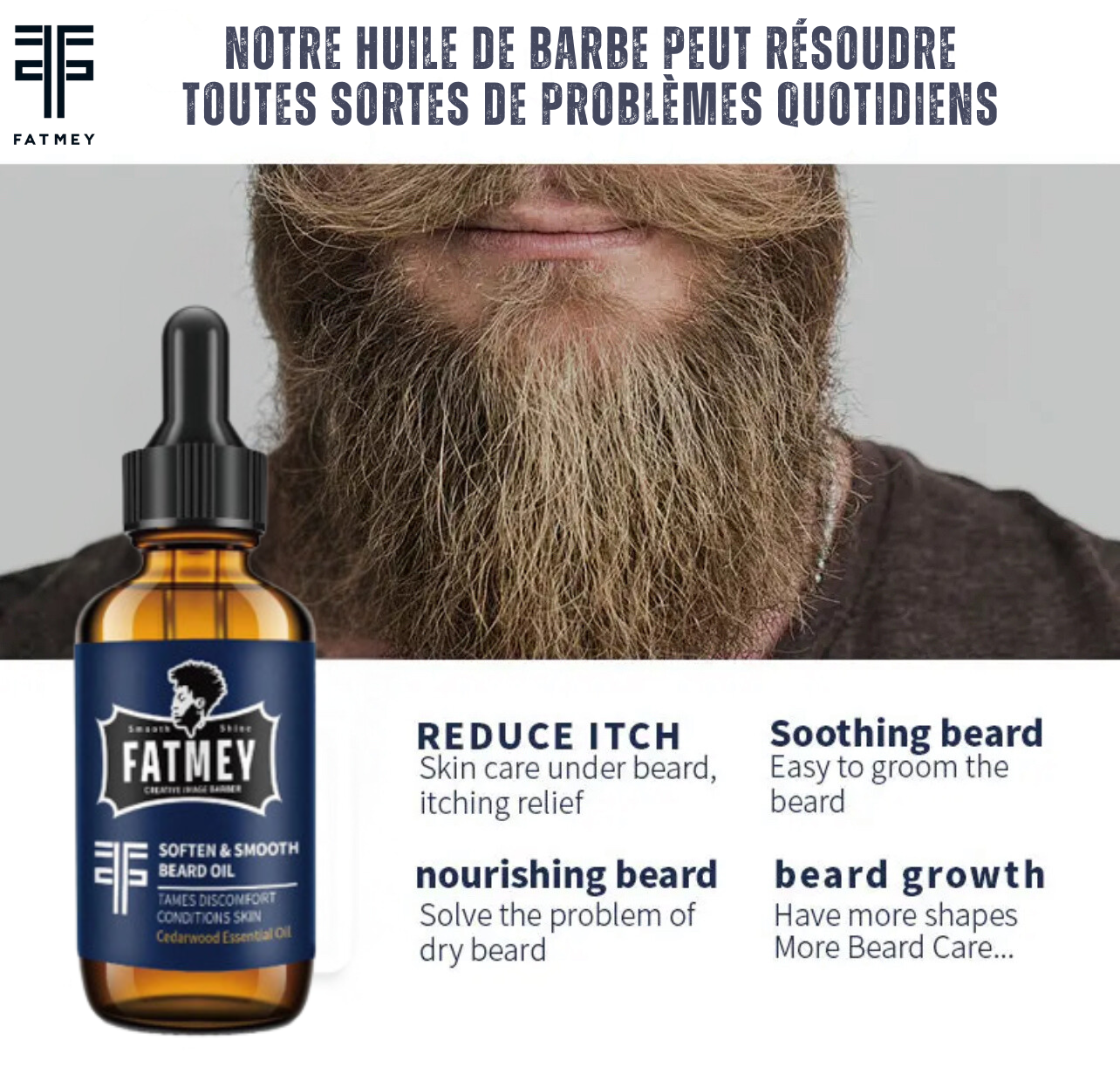 Huile à Barbe Fatmey – Soin Doux et Nourrissant pour une Barbe Parfaite