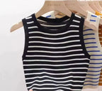 Débardeur côtelé rayé