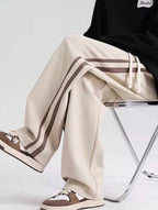 Pantalon Jogger Premium Beige à Bandes Contrastées