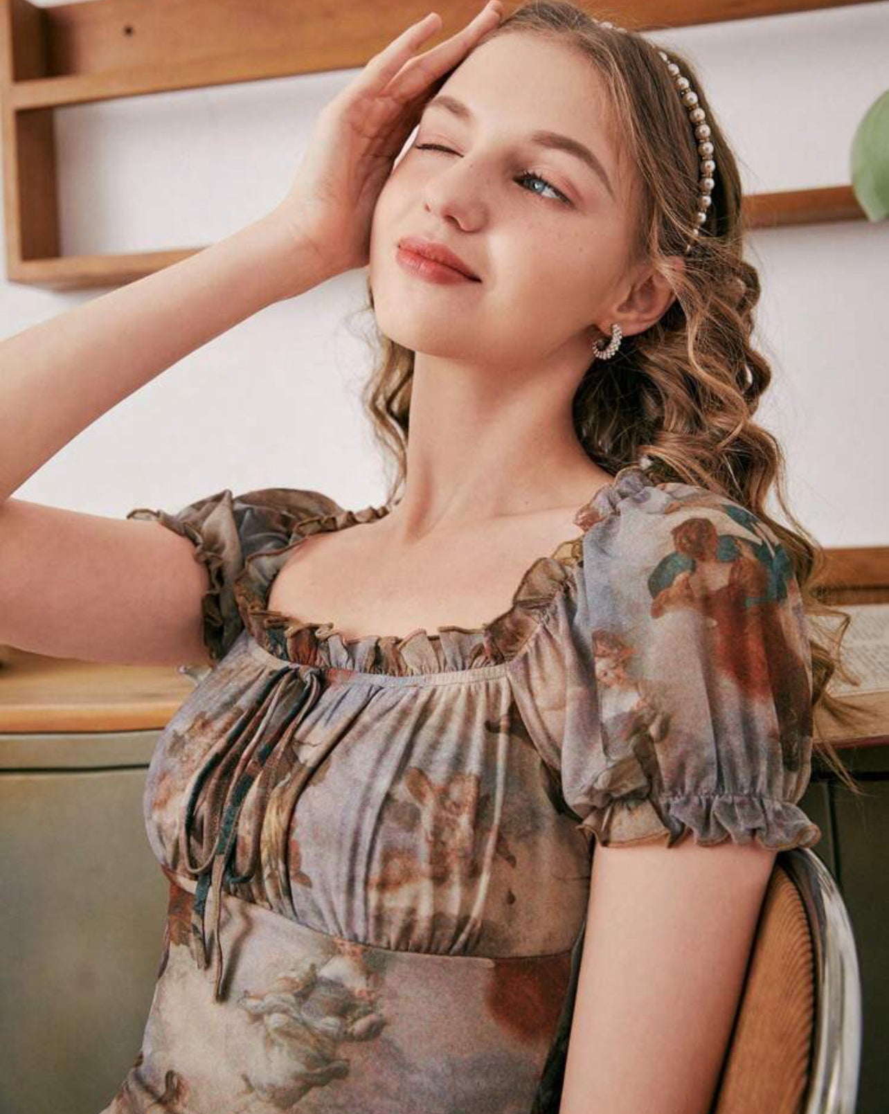 Tulle Bow Pleated Figure Dress