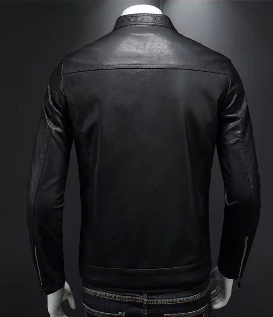 Fitted Urban Racer Jacket with Quilted Details