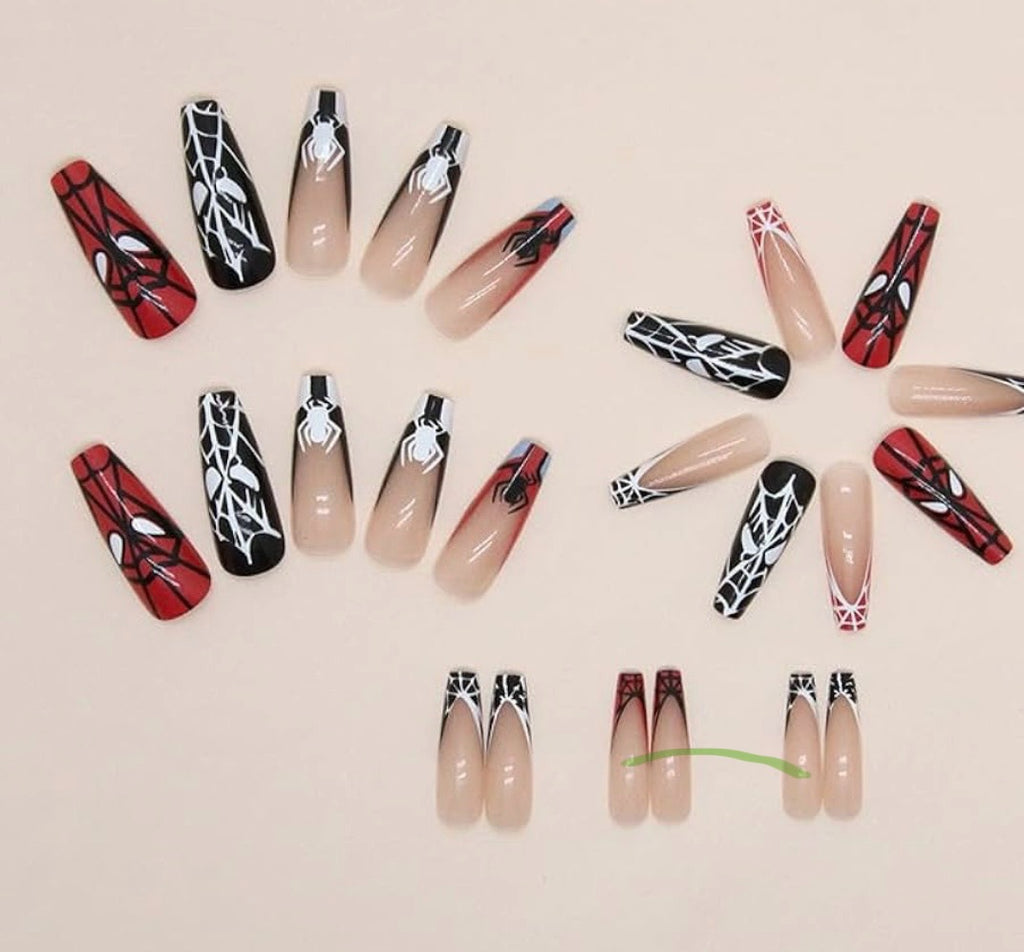 Spider-man fake nails