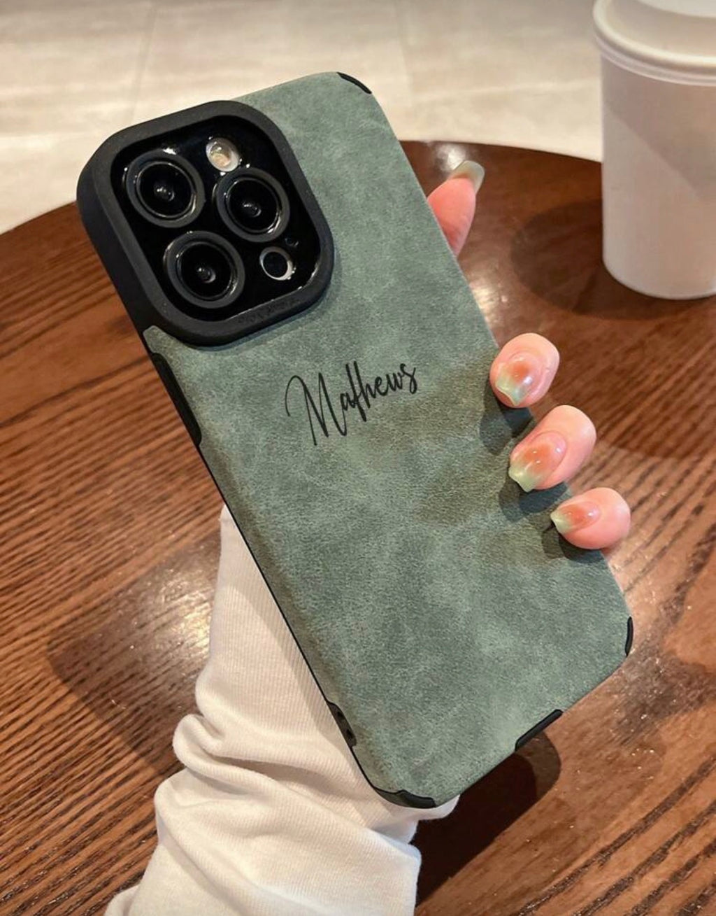 Personalized Suede-Effect iPhone Case – Soft Texture & Elegant Design