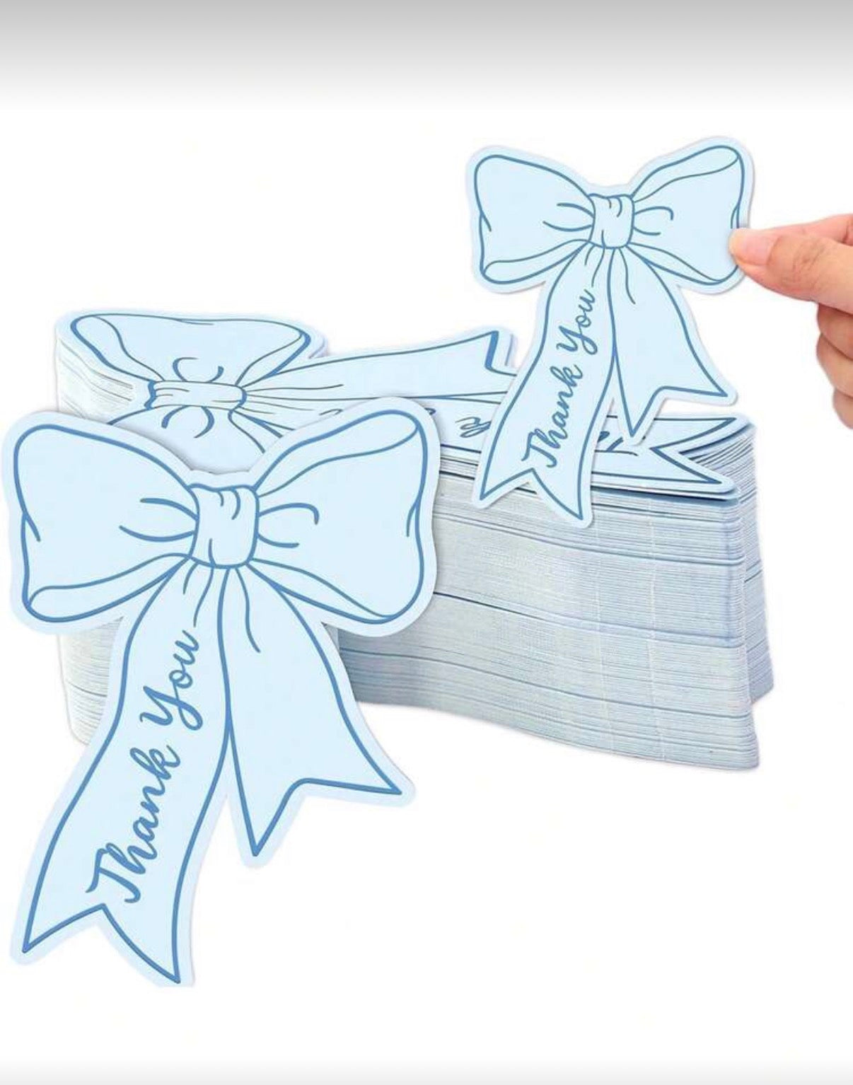 Cartes de Remerciement "Nœud Élégant" – Étiquettes Cadeaux avec Message