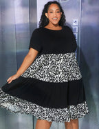 Robe à imprimé graphique à volants