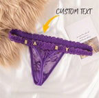 Culotte en dentelle avec lettres personnalisées pour femmes, string en dentelle Sexy avec lettres personnalisées, lettres brillantes en strass bricolage