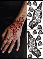 Pochoirs Henné Élégantes – Design Floral pour Mains