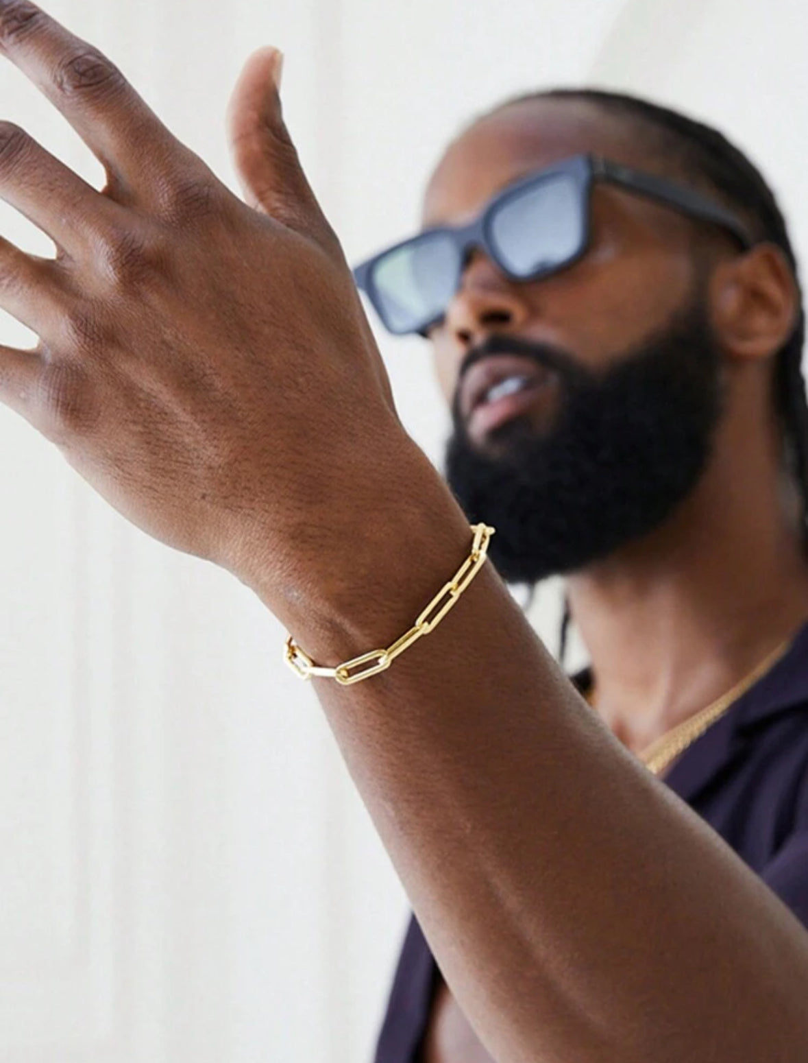 Bracelet Chaîne en Acier Inoxydable Doré – Style Moderne