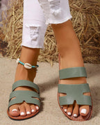 Sandales Élégantes à Double Bride - Vert Olive