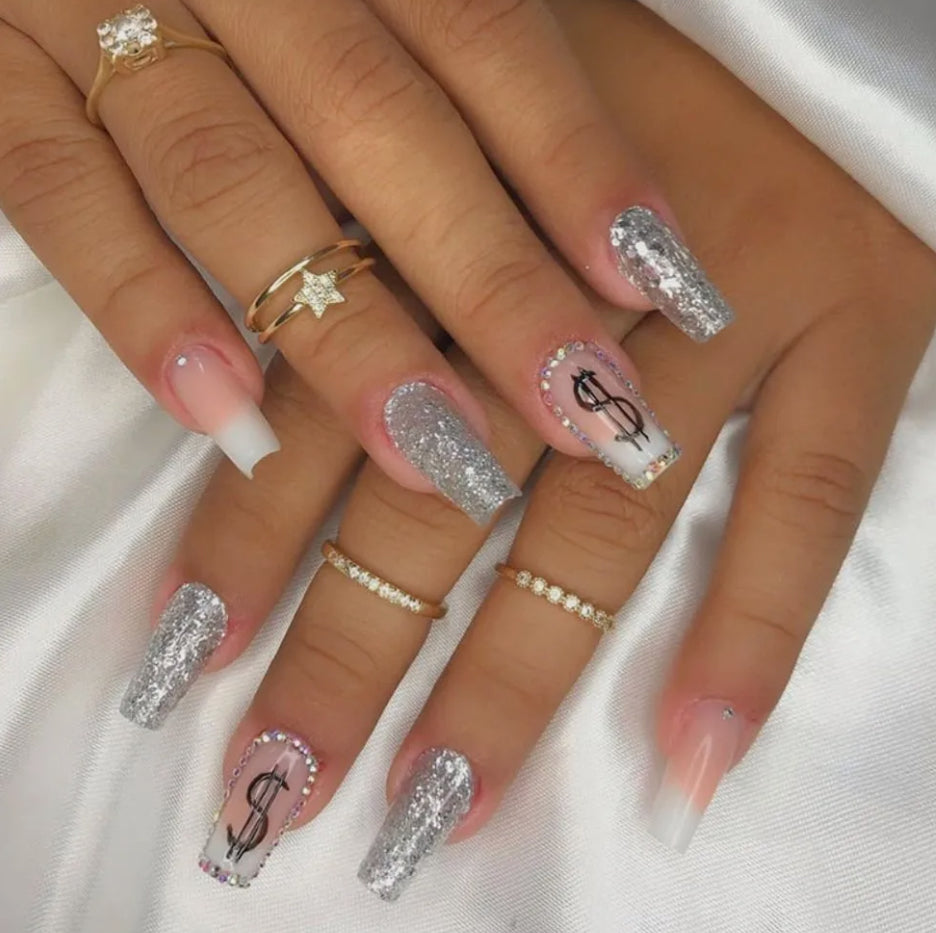Faux Ongles Motif Dollar