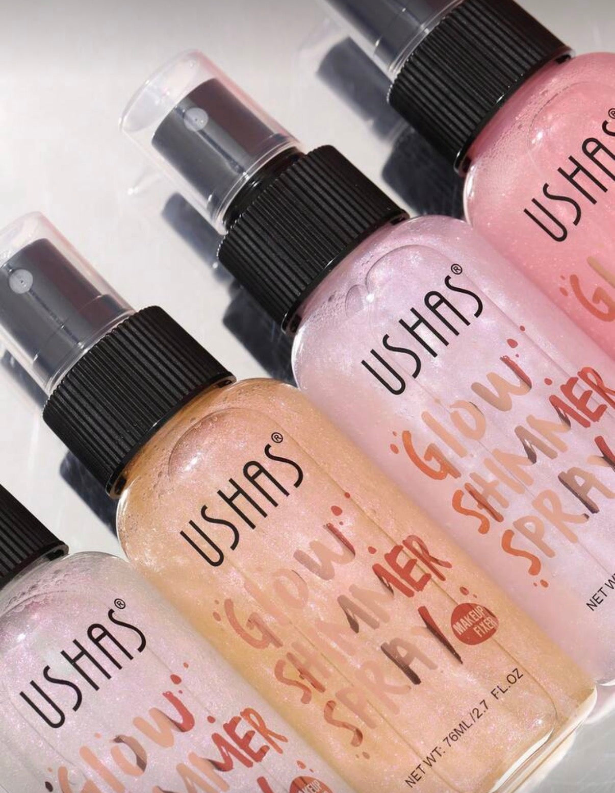 Ushas Glow Shimmer Spray – Brume Illuminatrice Visage, Corps & Cheveux (76ml)