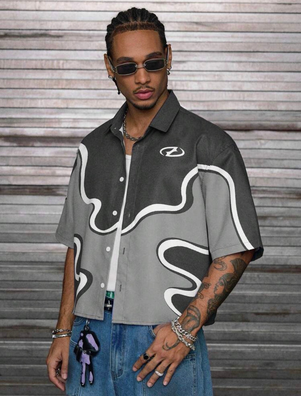 Men's Oversized Graphic Short-Sleeve Shirt