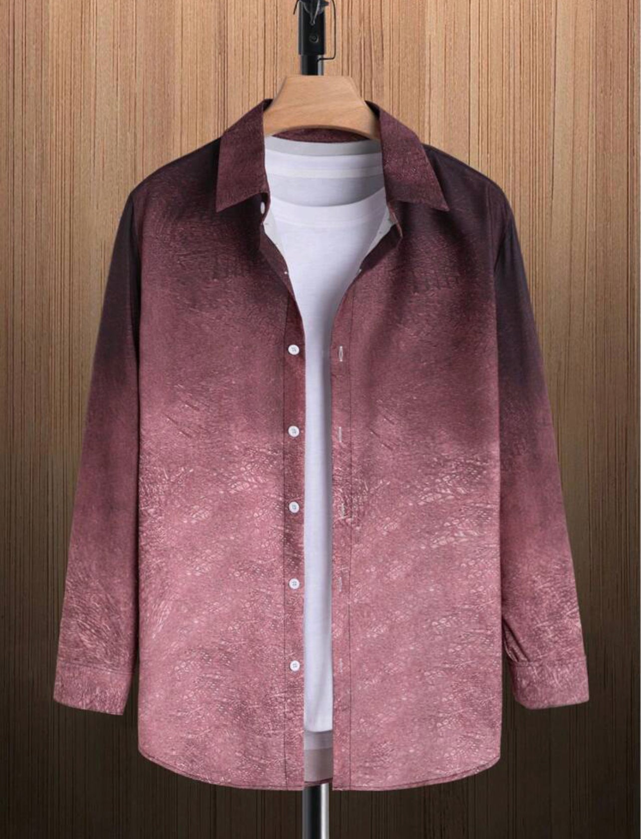 Chemise à manches longues dégradée pour homme