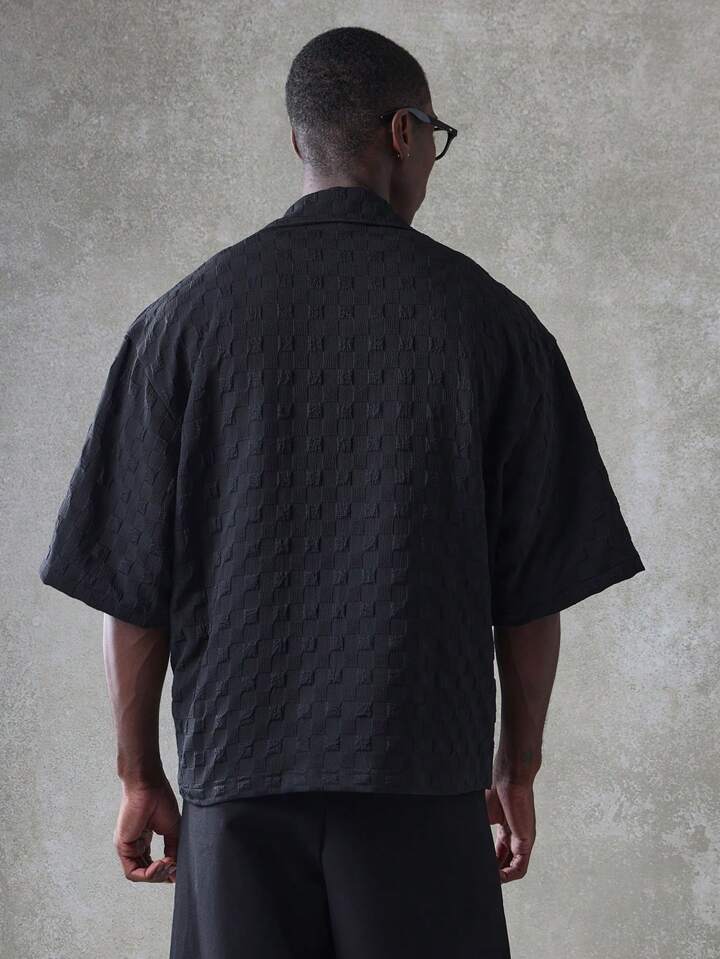 Men's Oversized Textured Shirt – Smart-Casual Style